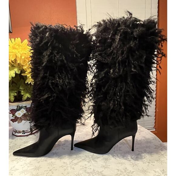 NEW MICHAEL KORS Dawn Faux Black Shearling Boots - Size 11 - Picture 6 of 12
